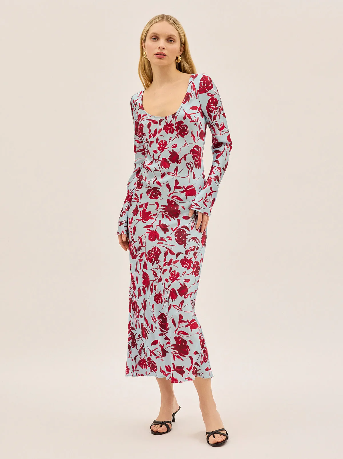 Gia Blue Rose Print Dress sold by KITRI Studio product image thumbnail 2