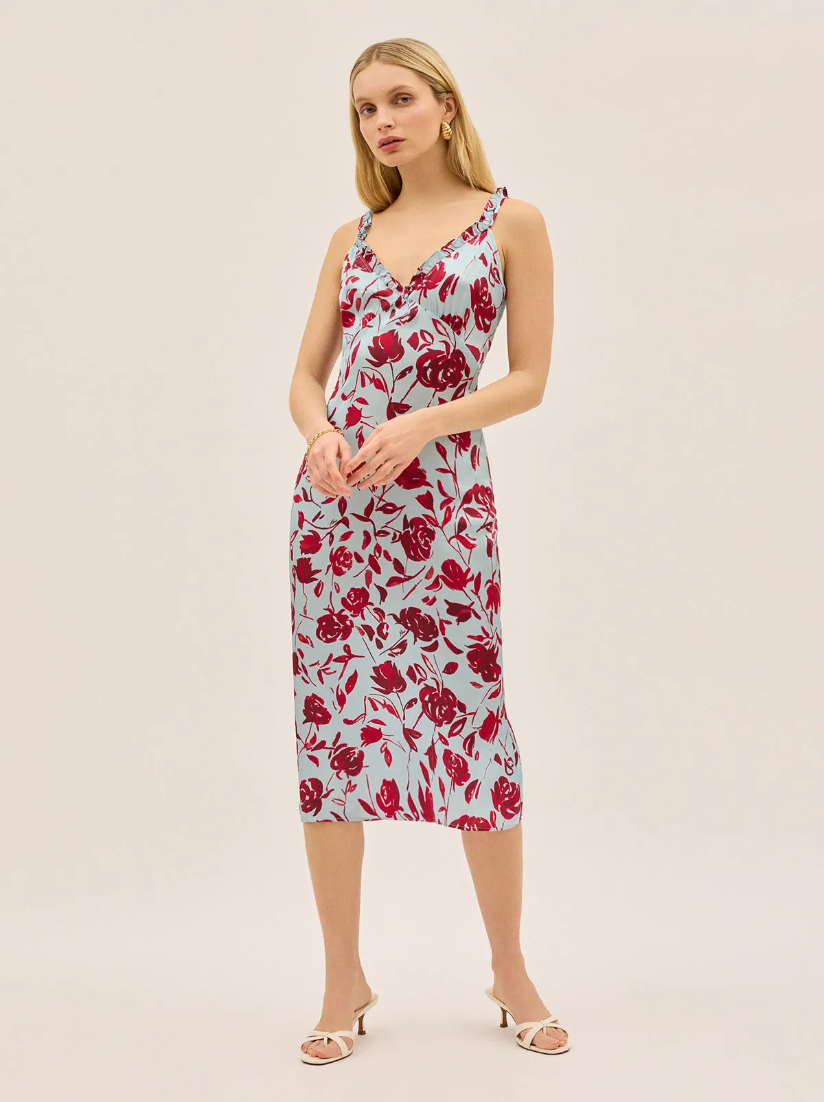 Primrose Blue Rose Print Dress sold by KITRI Studio product image thumbnail 4