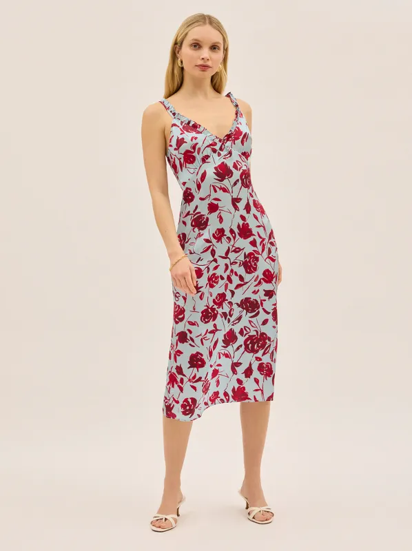 Primrose Blue Rose Print Dress sold by KITRI Studio