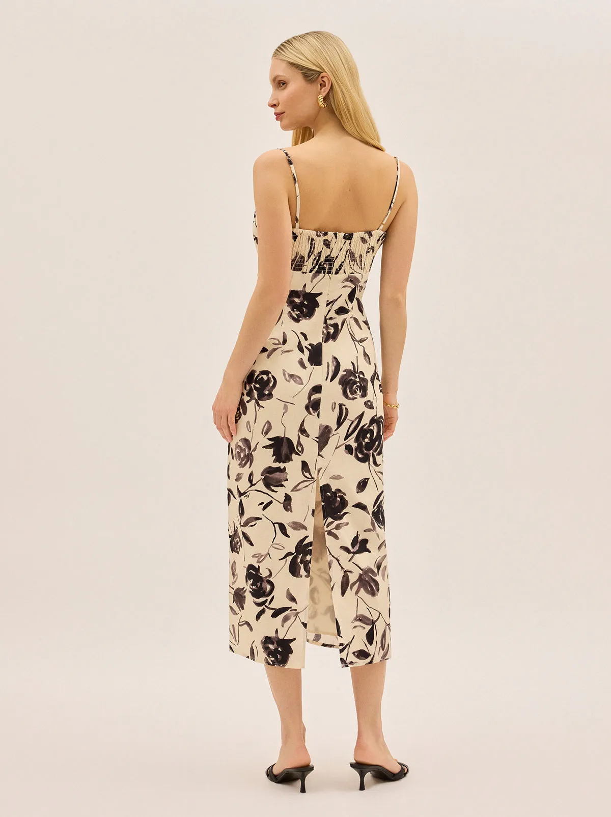 Magda Monochrome Rose Print Midi Dress sold by KITRI Studio product image thumbnail 3