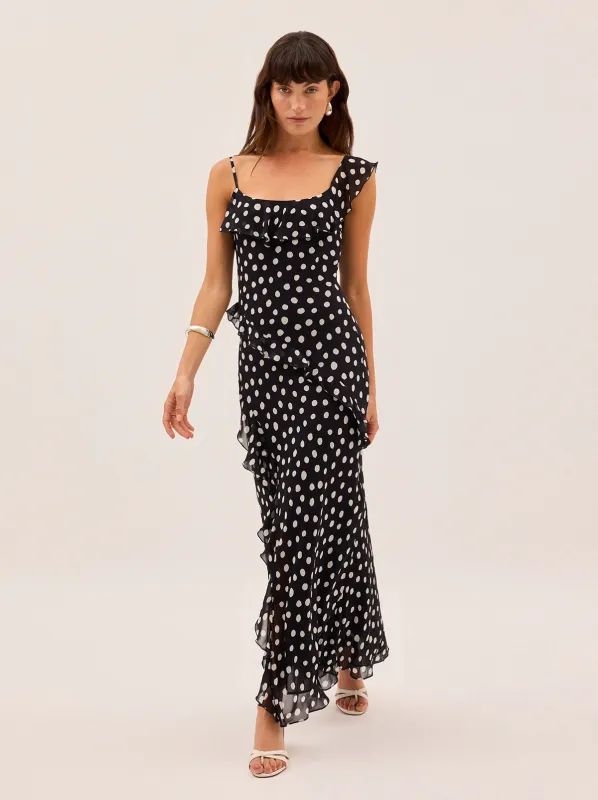 Delphina Black Polka Dot Dress sold by KITRI Studio