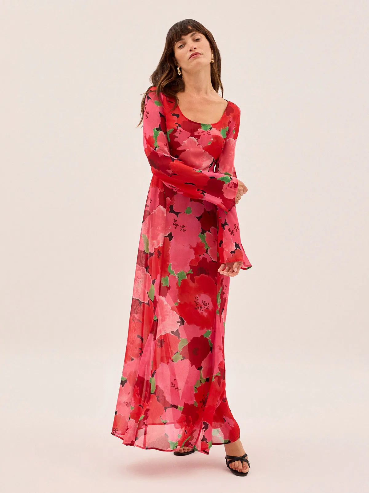 Alessia Pink Watercolour Floral Print Dress sold by KITRI Studio product image thumbnail 5