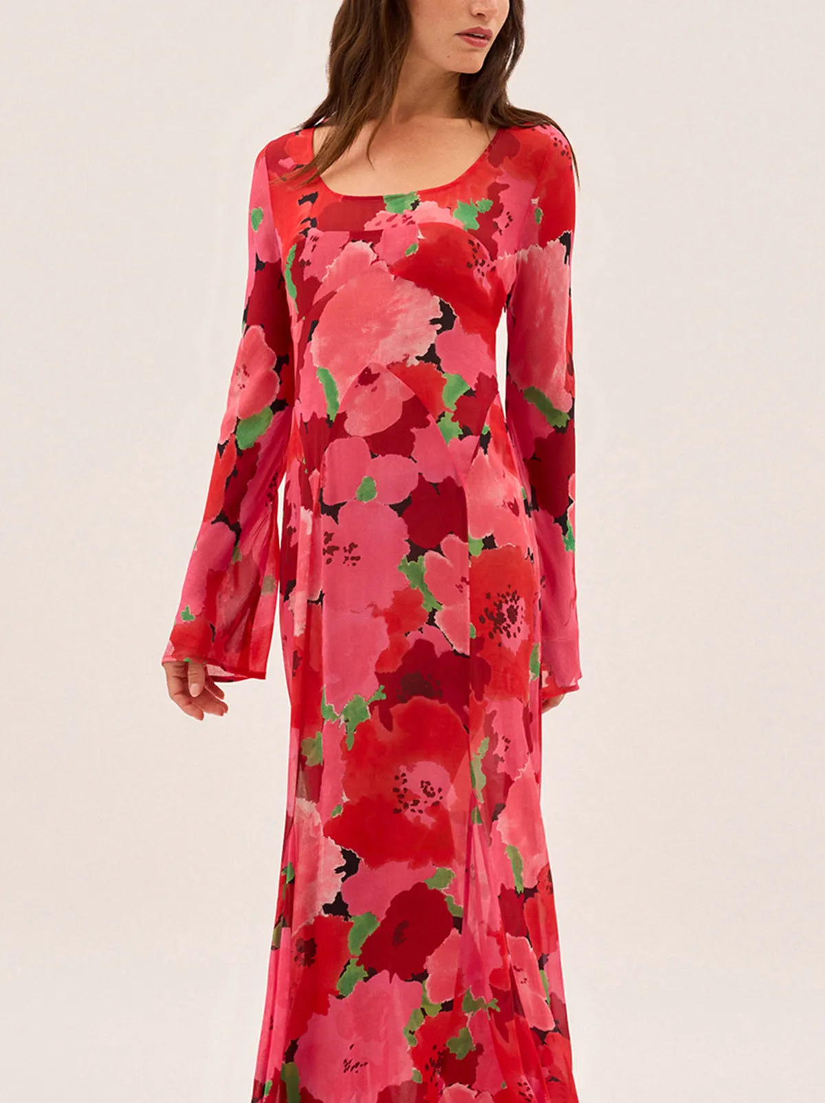 Alessia Pink Watercolour Floral Print Dress sold by KITRI Studio product image thumbnail 2