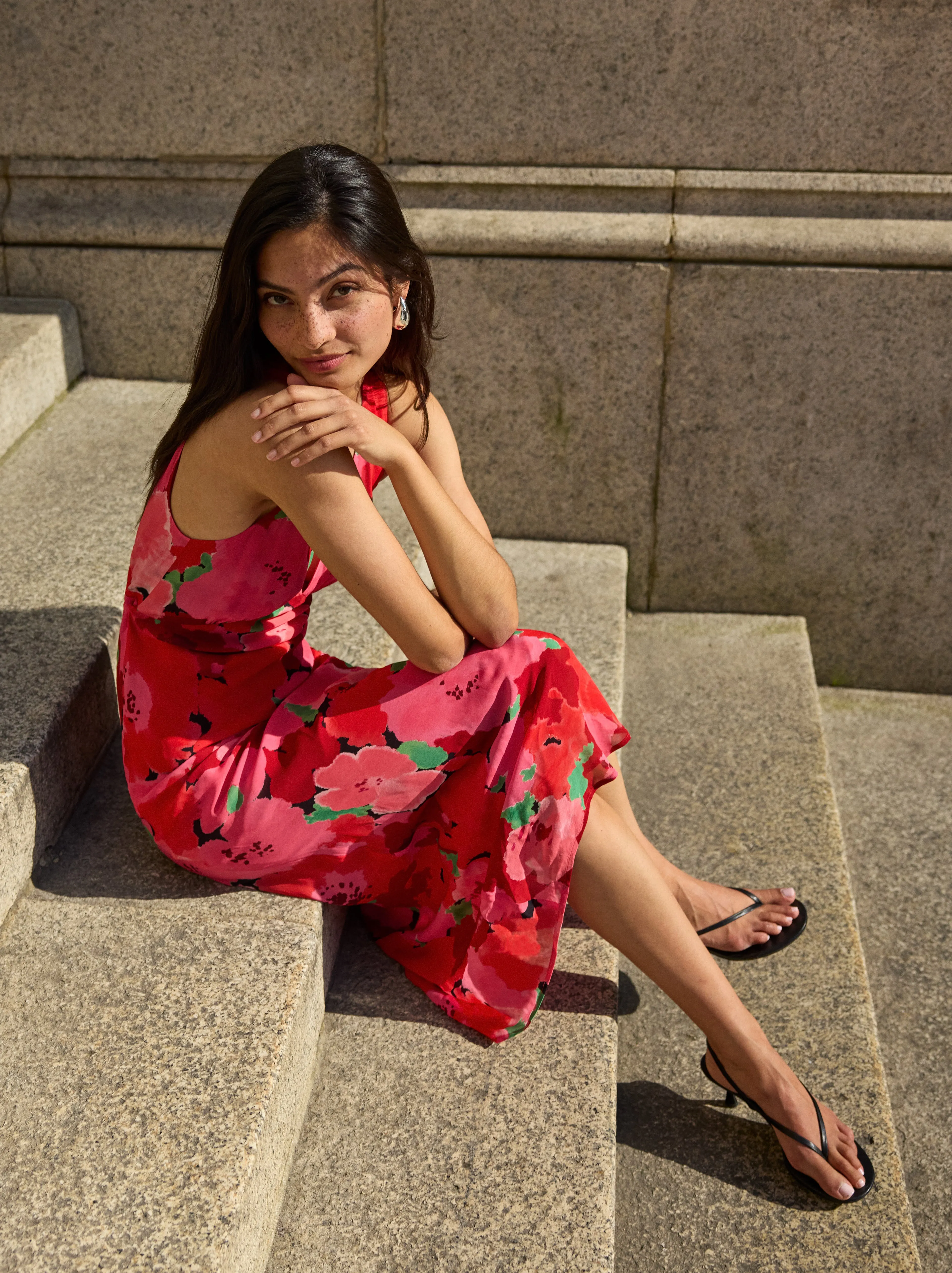 Danna Pink Watercolour Floral Print Dress sold by KITRI Studio product image thumbnail 4