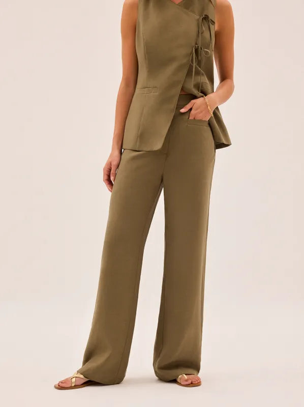 Ada Khaki Tailored Trousers sold by KITRI Studio
