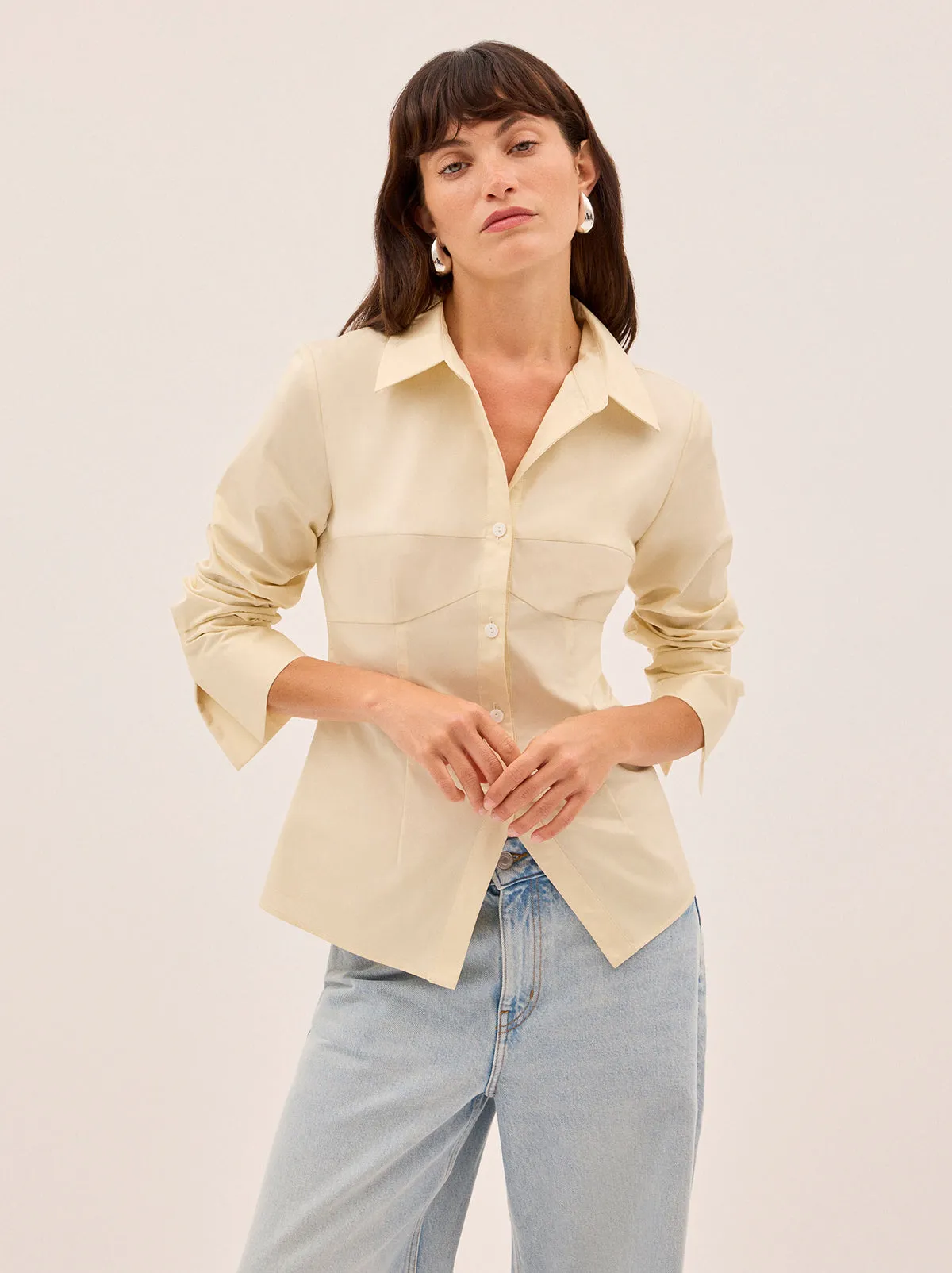 Jesse Vanilla Cotton Shirt sold by KITRI Studio product image thumbnail 2