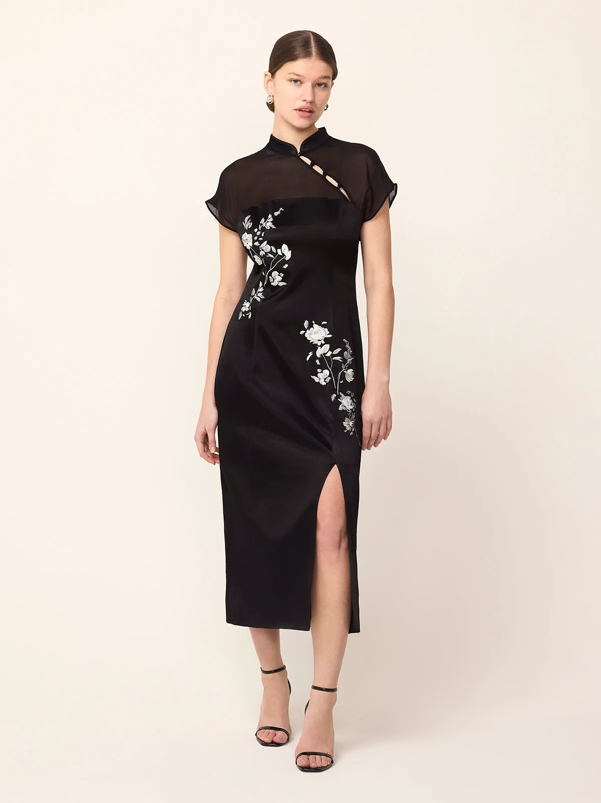 Clio Black Embroidered Midi Dress sold by KITRI Studio product image thumbnail 2