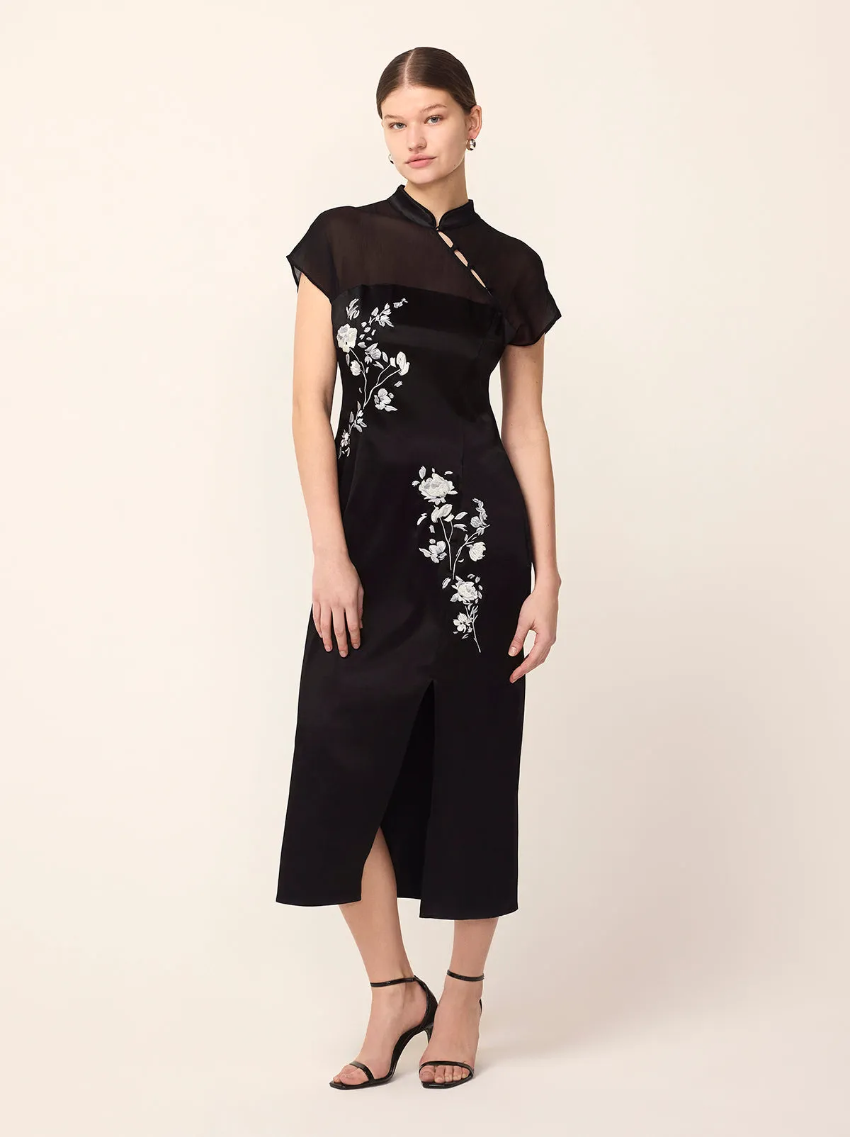 Clio Black Embroidered Midi Dress sold by KITRI Studio product image thumbnail 5