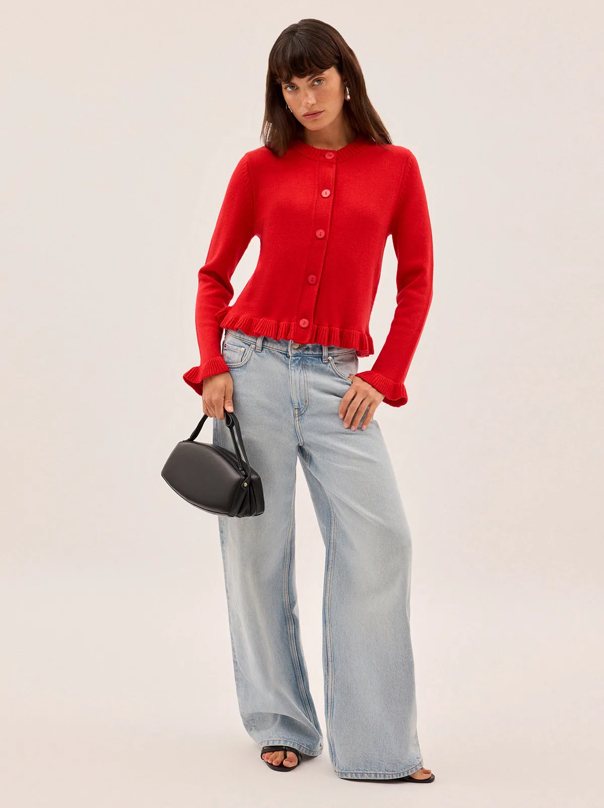 Odile Red Knit Cardigan sold by KITRI Studio product image thumbnail 4