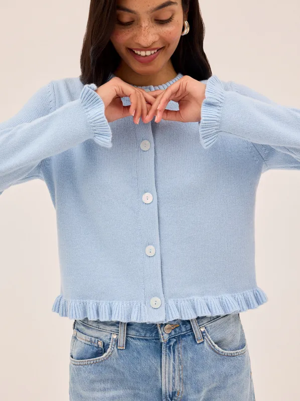 Odile Powder Blue Knit Cardigan sold by KITRI Studio