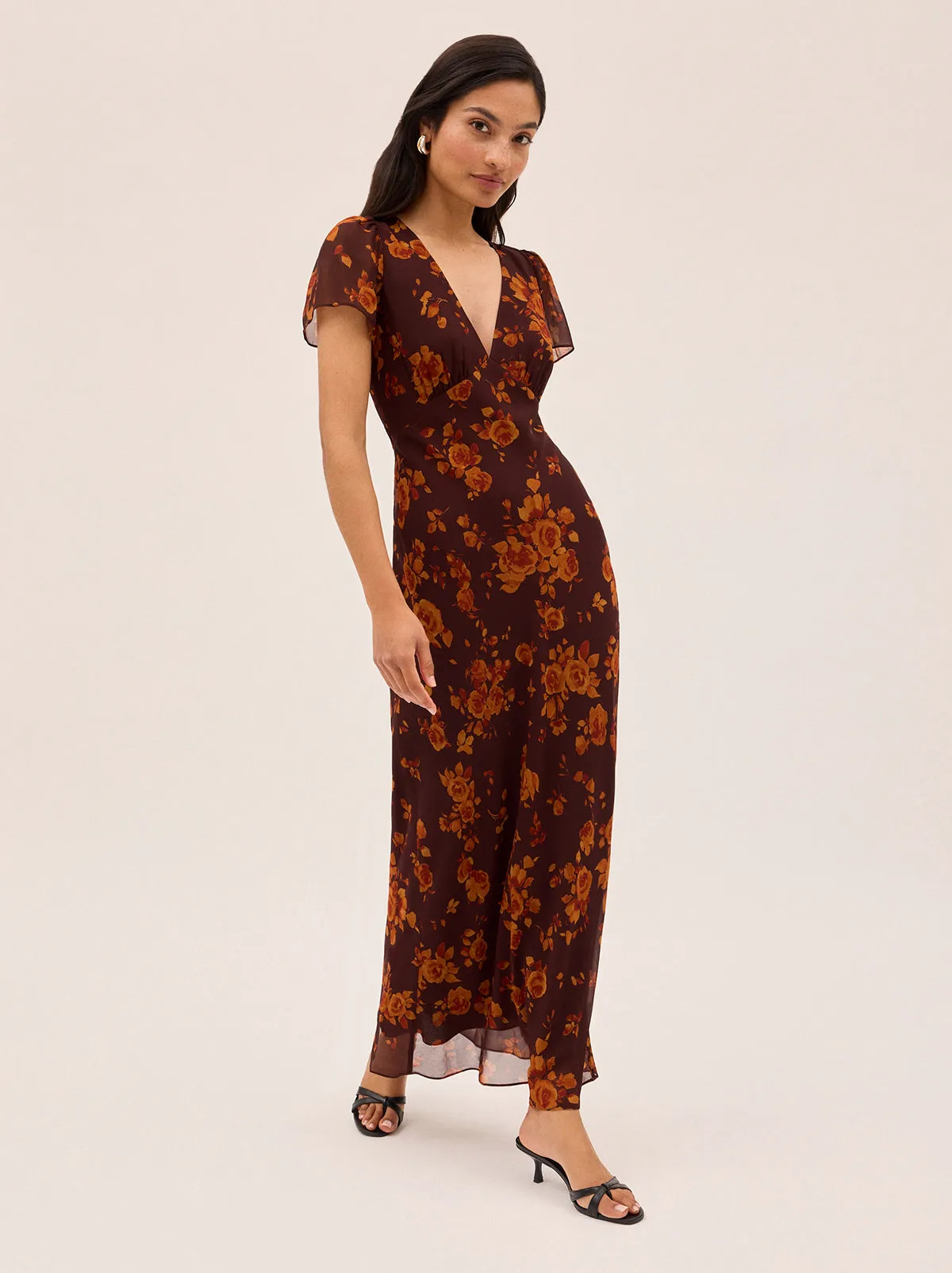 Talia Autumn Rose Print Dress sold by KITRI Studio product image thumbnail 3