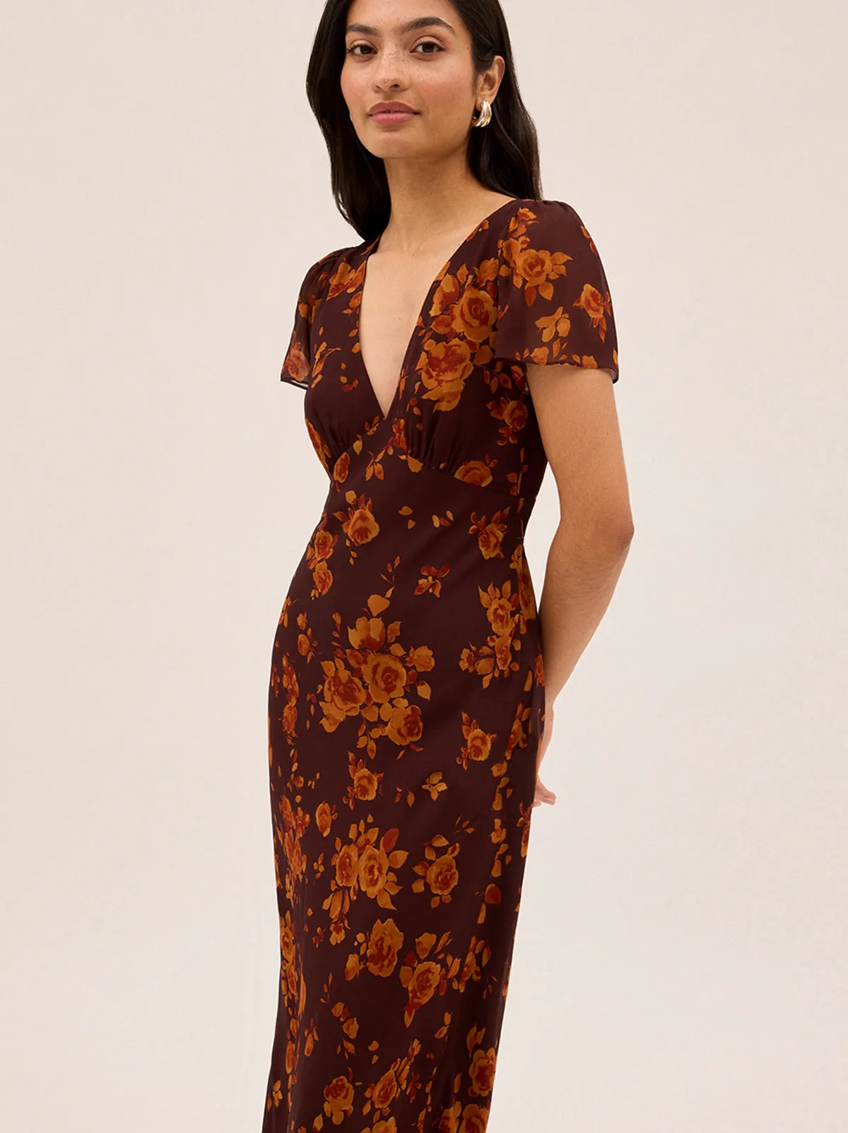 Talia Autumn Rose Print Dress sold by KITRI Studio product image thumbnail 4