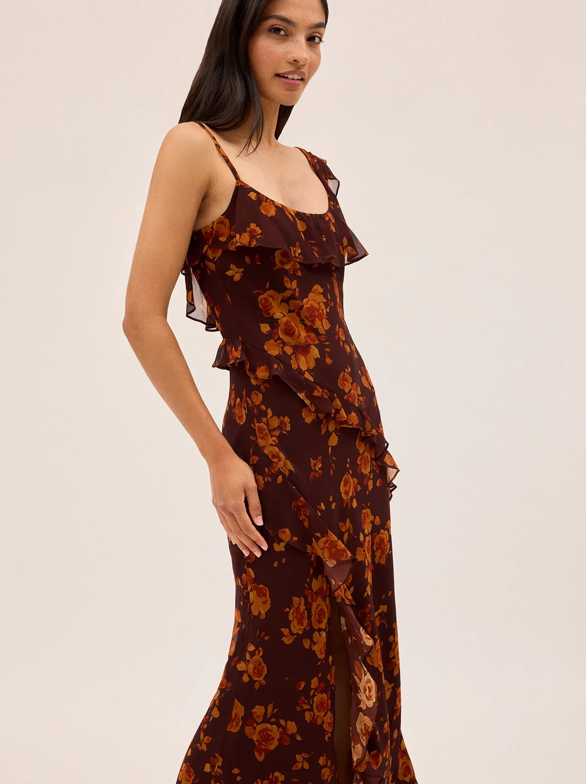 Delphina Autumn Rose Print Dress sold by KITRI Studio