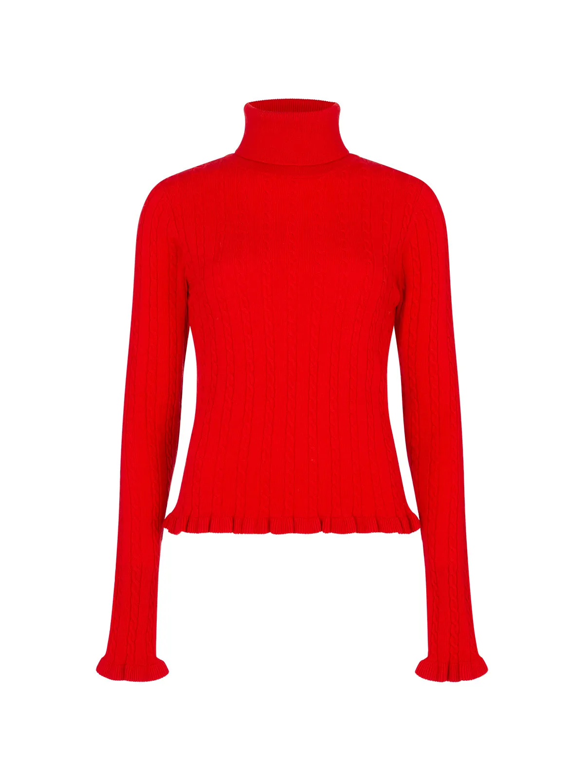 Nella Red Wool-Blend Roll Neck Jumper sold by KITRI Studio product image thumbnail 5