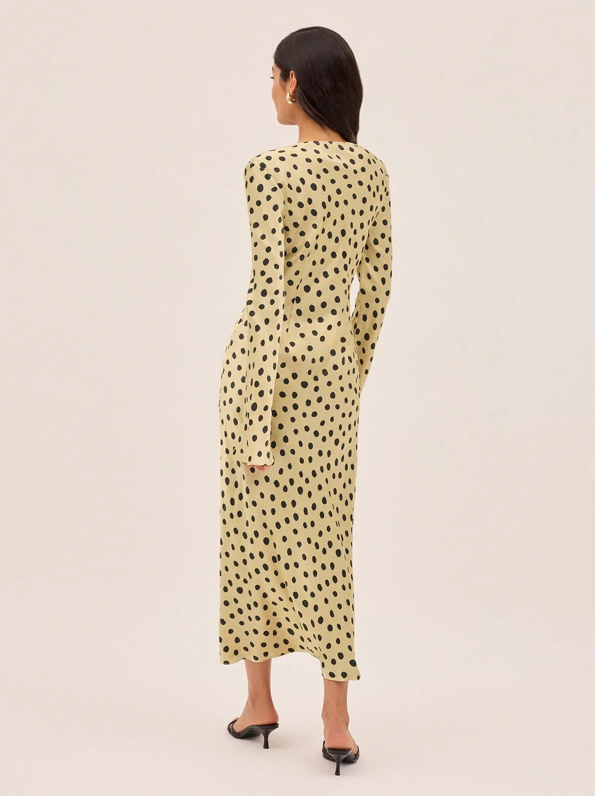 Camille Butter Polka Dot Satin Dress sold by KITRI Studio product image thumbnail 4