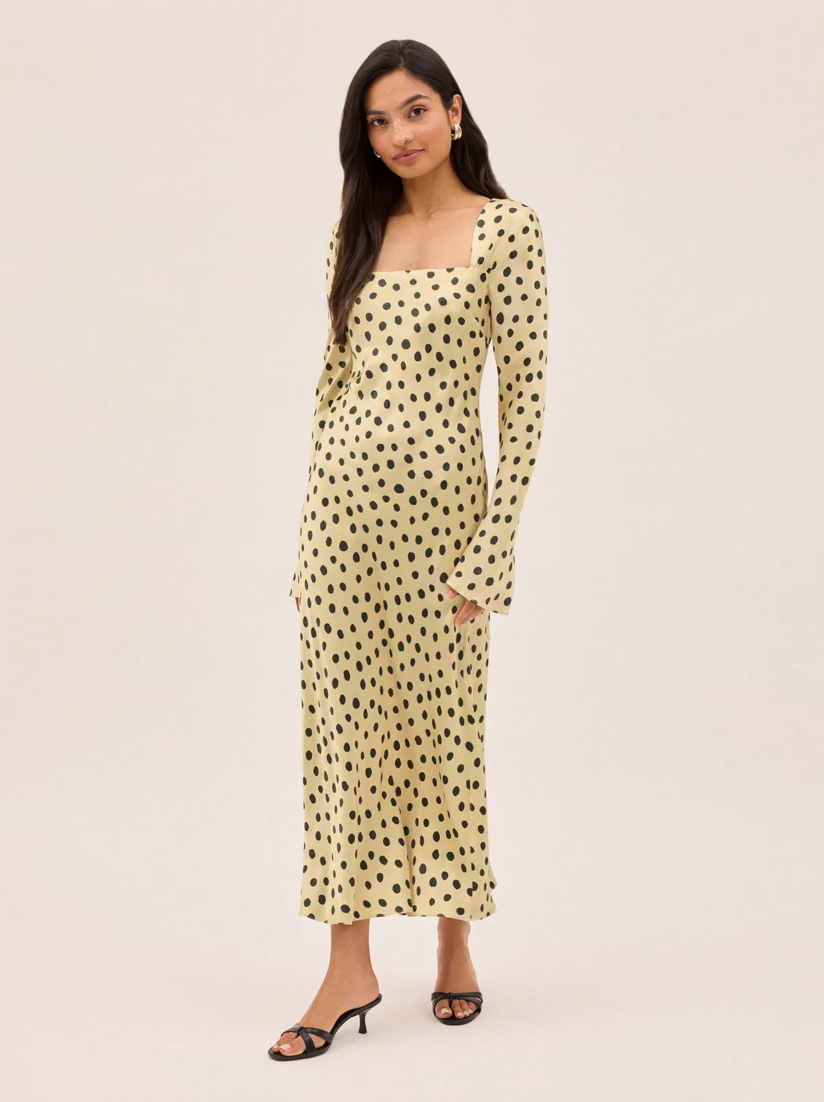 Camille Butter Polka Dot Satin Dress sold by KITRI Studio product image thumbnail 2