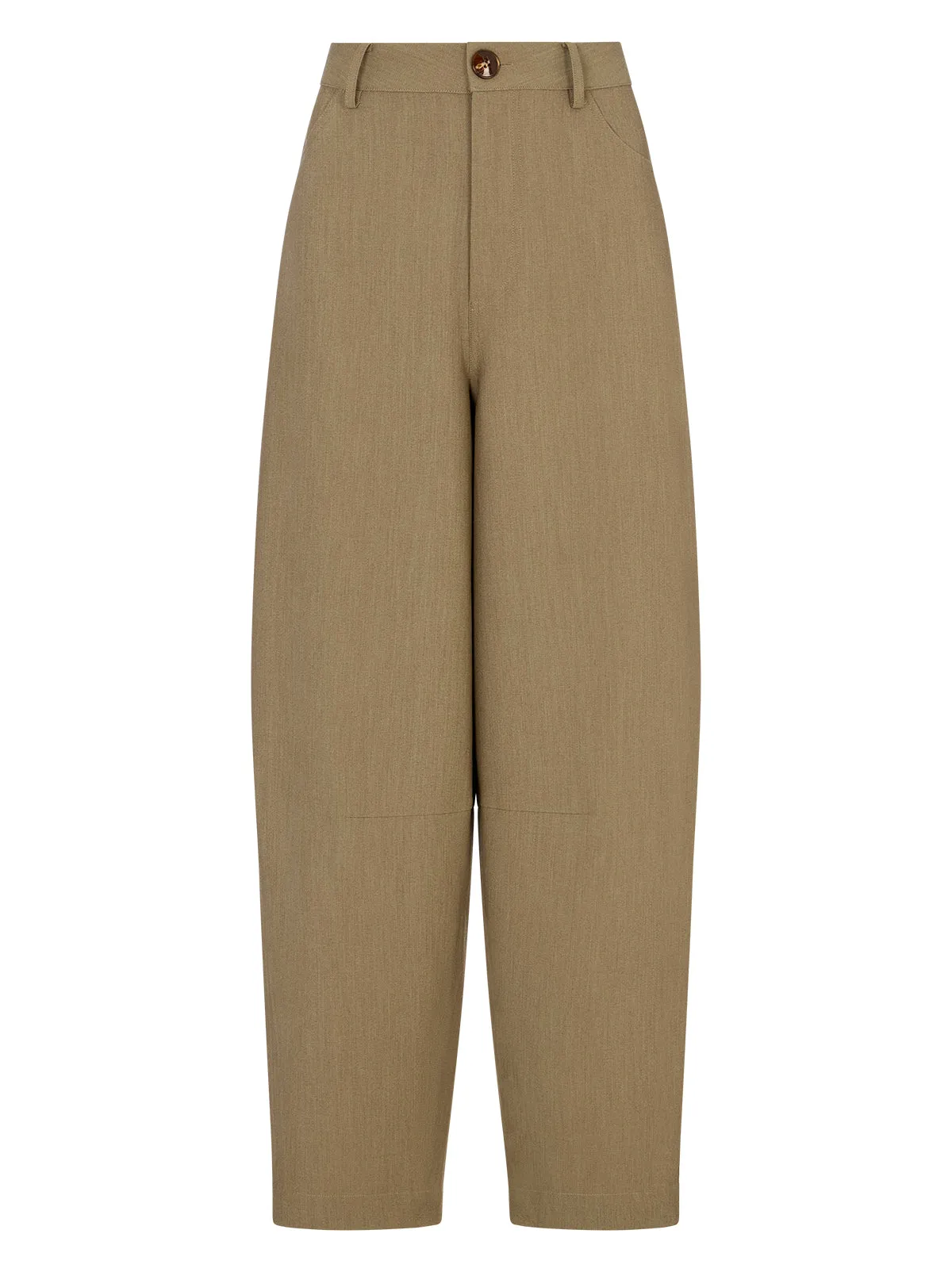 Andie Taupe Barrel Leg Tailored Trousers sold by KITRI Studio product image thumbnail 4