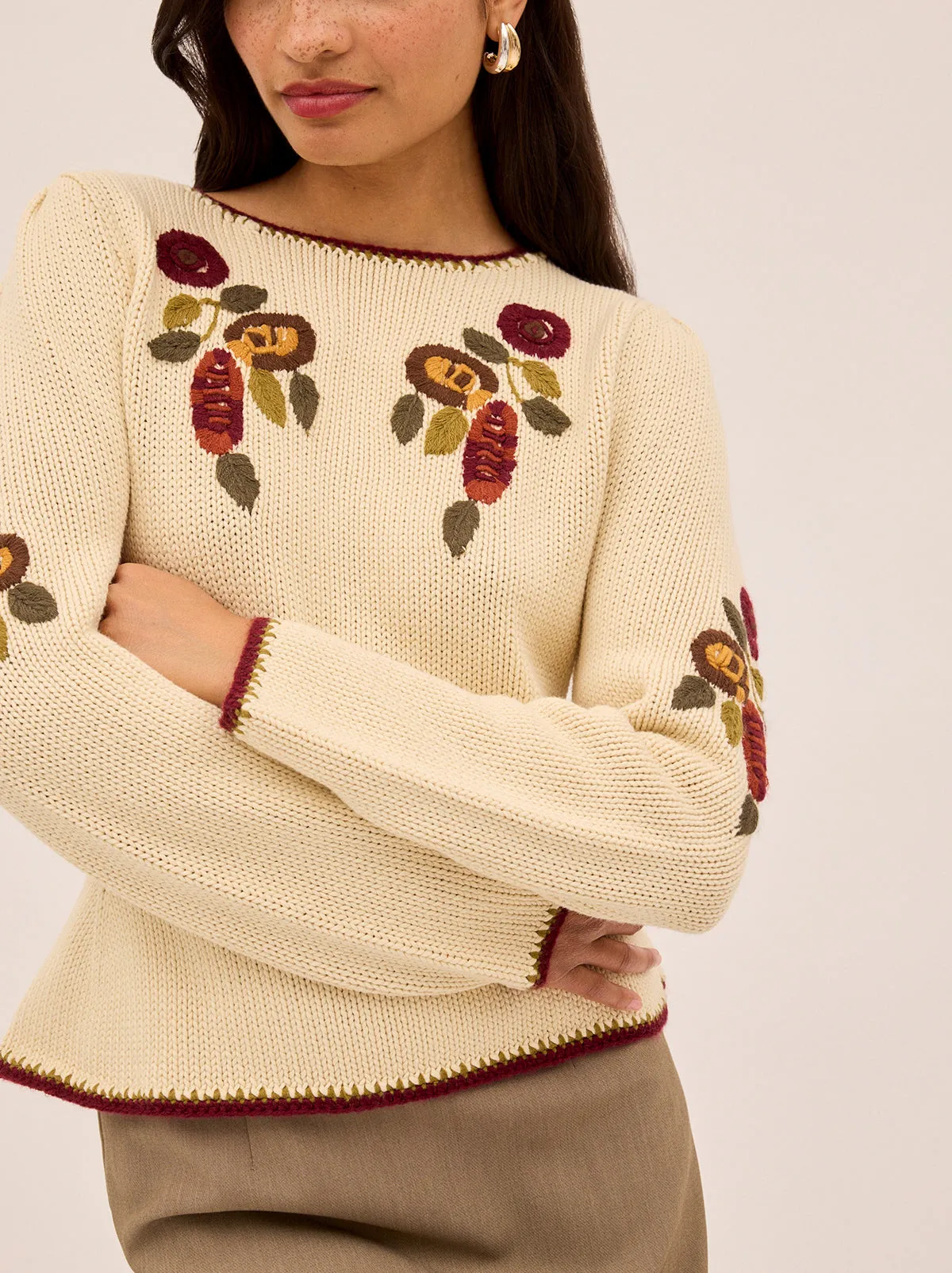 Renata Ivory Hand-Embroidered Jumper sold by KITRI Studio product image thumbnail 3