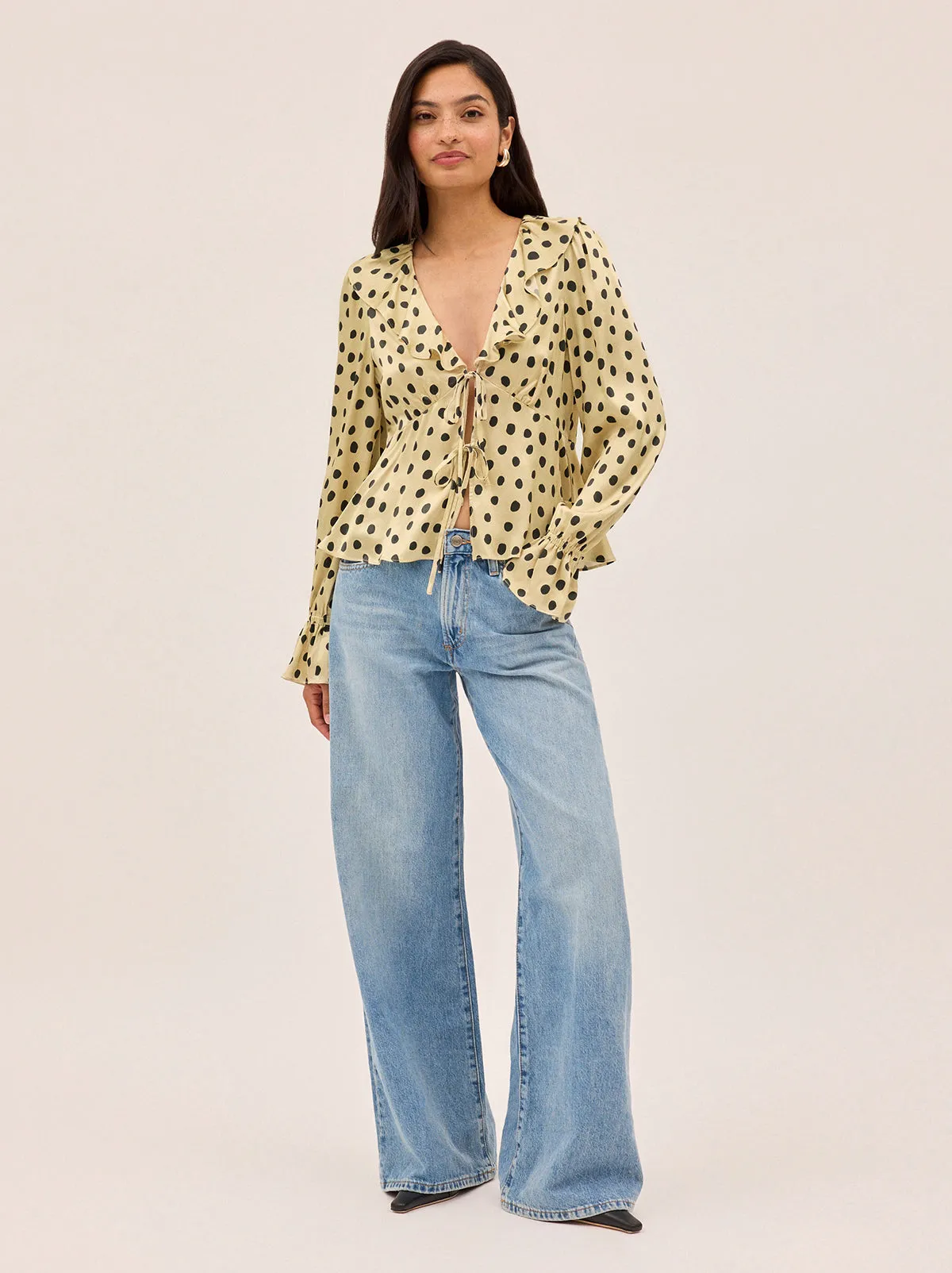 Ione Butter Polka Dot Satin Top sold by KITRI Studio product image thumbnail 2