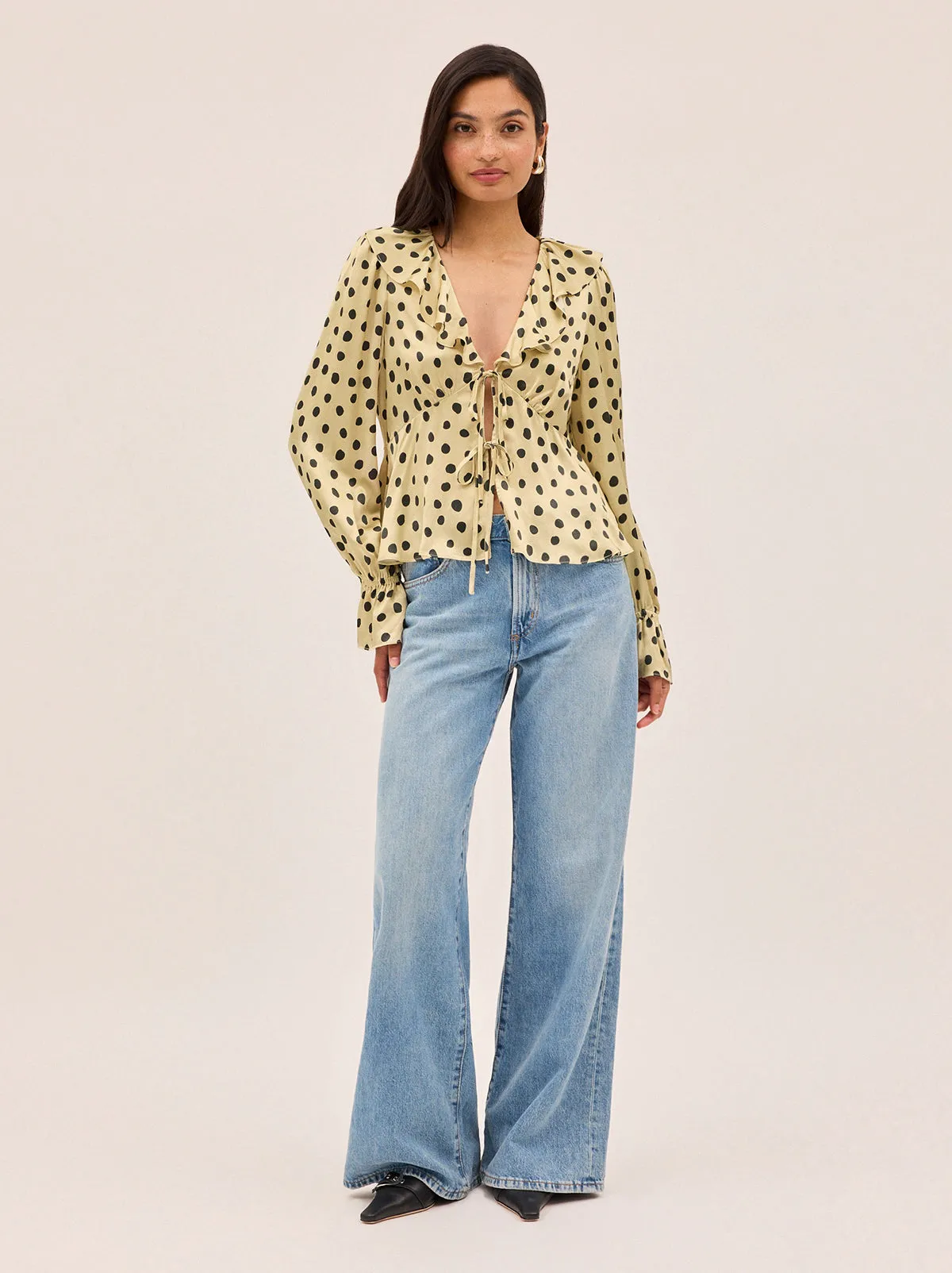 Ione Butter Polka Dot Satin Top sold by KITRI Studio product image thumbnail 4