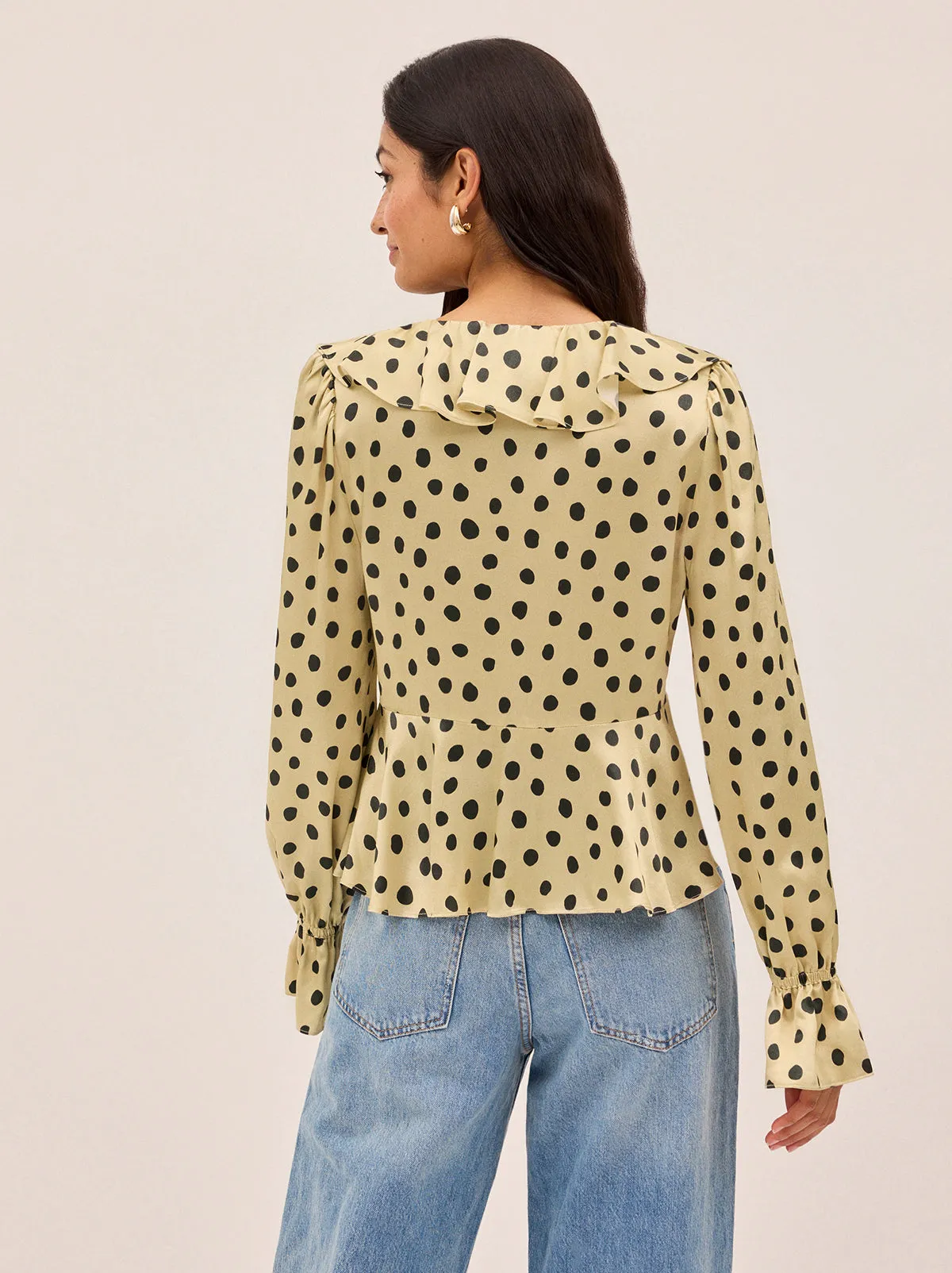 Ione Butter Polka Dot Satin Top sold by KITRI Studio product image thumbnail 3