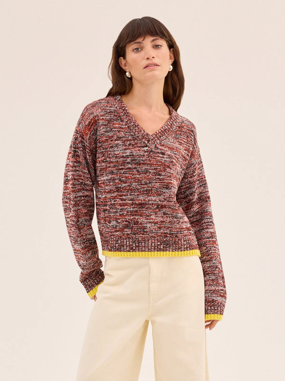 Francis Cotton-Blend V-neck Jumper sold by KITRI Studio
