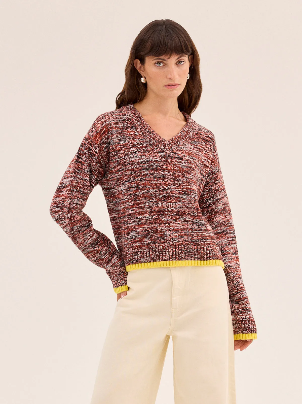 Francis Cotton-Blend V-neck Jumper sold by KITRI Studio product image thumbnail 2