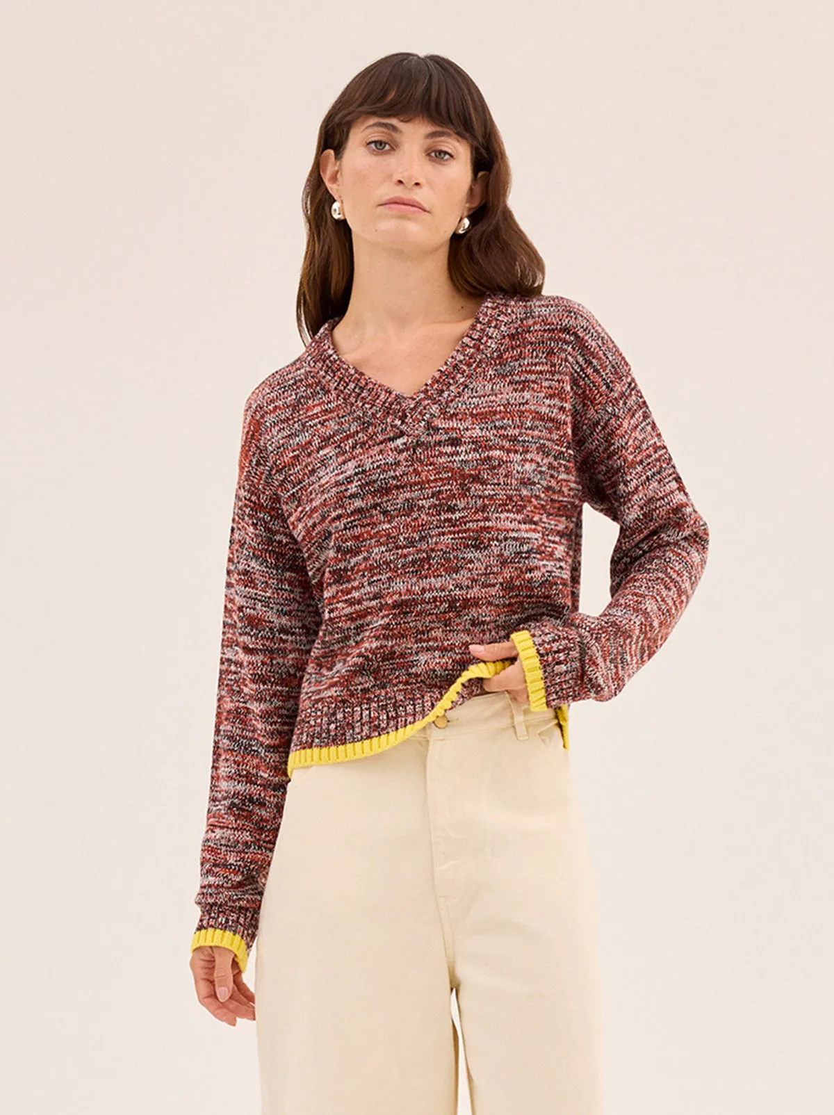 Francis Cotton-Blend V-neck Jumper sold by KITRI Studio product image thumbnail 4