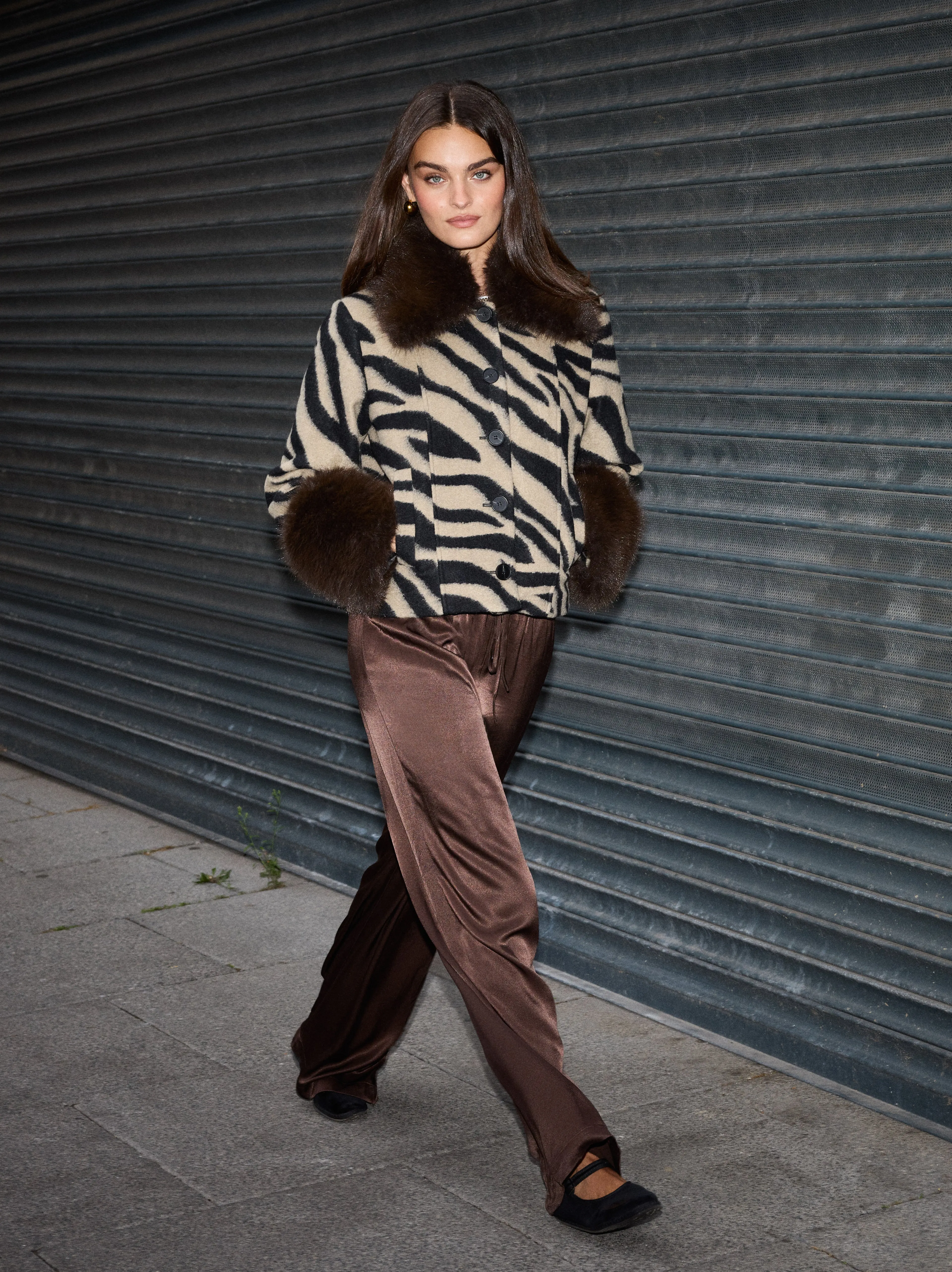 Bonnie Zebra Wool-Blend Jacket sold by KITRI Studio product image thumbnail 3