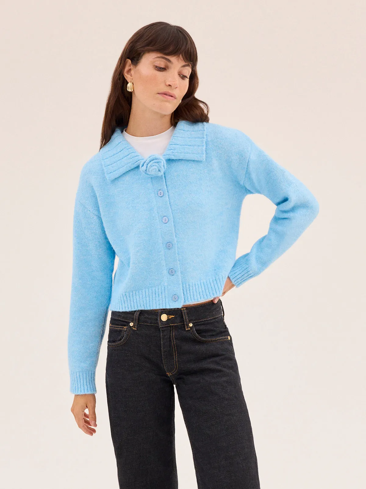 Abigail Blue Knit Cardigan sold by KITRI Studio product image thumbnail 4