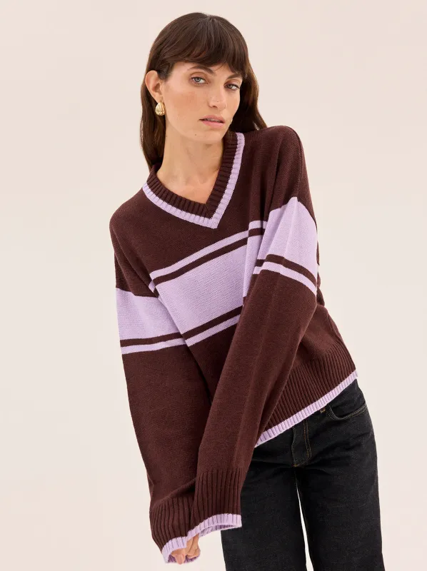 Everly V-Neck Striped Jumper sold by KITRI Studio