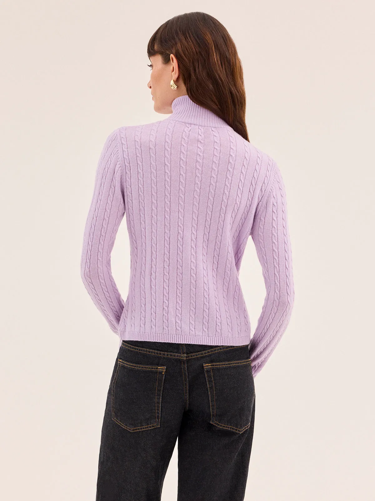 Ameline Lavender Cable Fine Knit Top sold by KITRI Studio product image thumbnail 5
