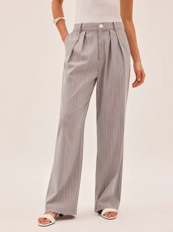Edith Grey Pinstripe Trousers made by KITRI Studio