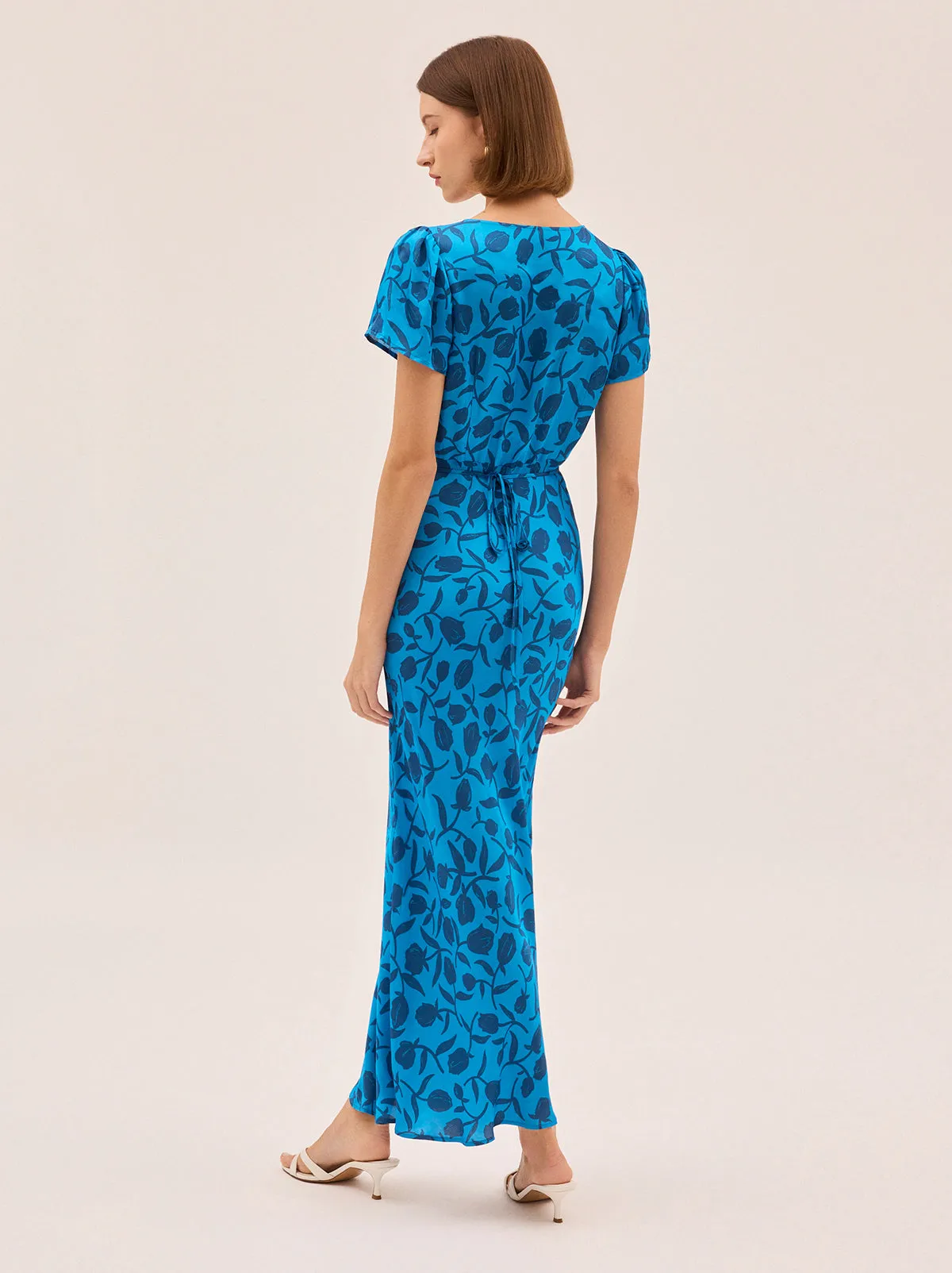 Talia Blue Tulip Print Dress sold by KITRI Studio product image thumbnail 5