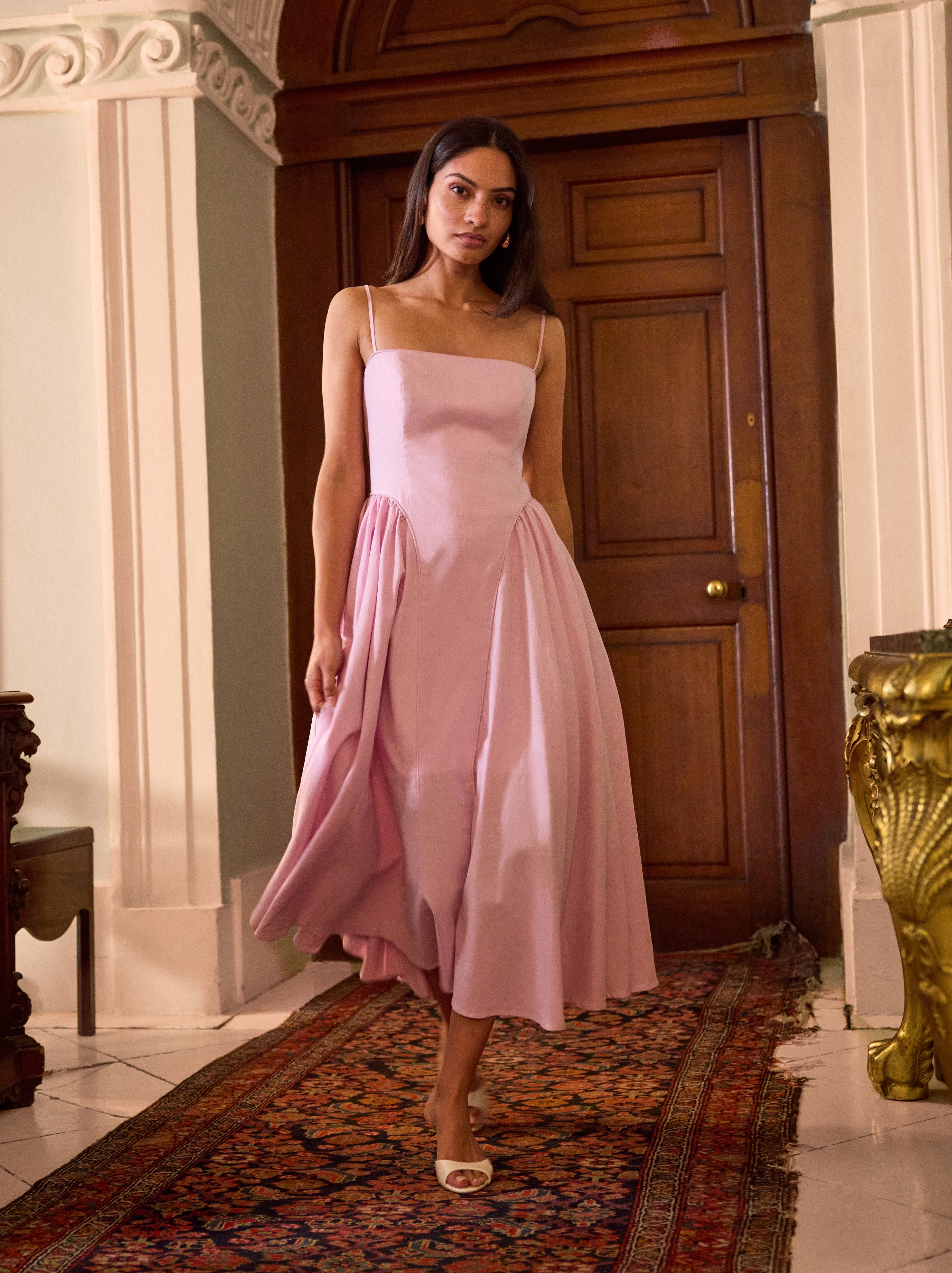 Alberta Pink Cotton Linen Dress sold by KITRI Studio product image thumbnail 3