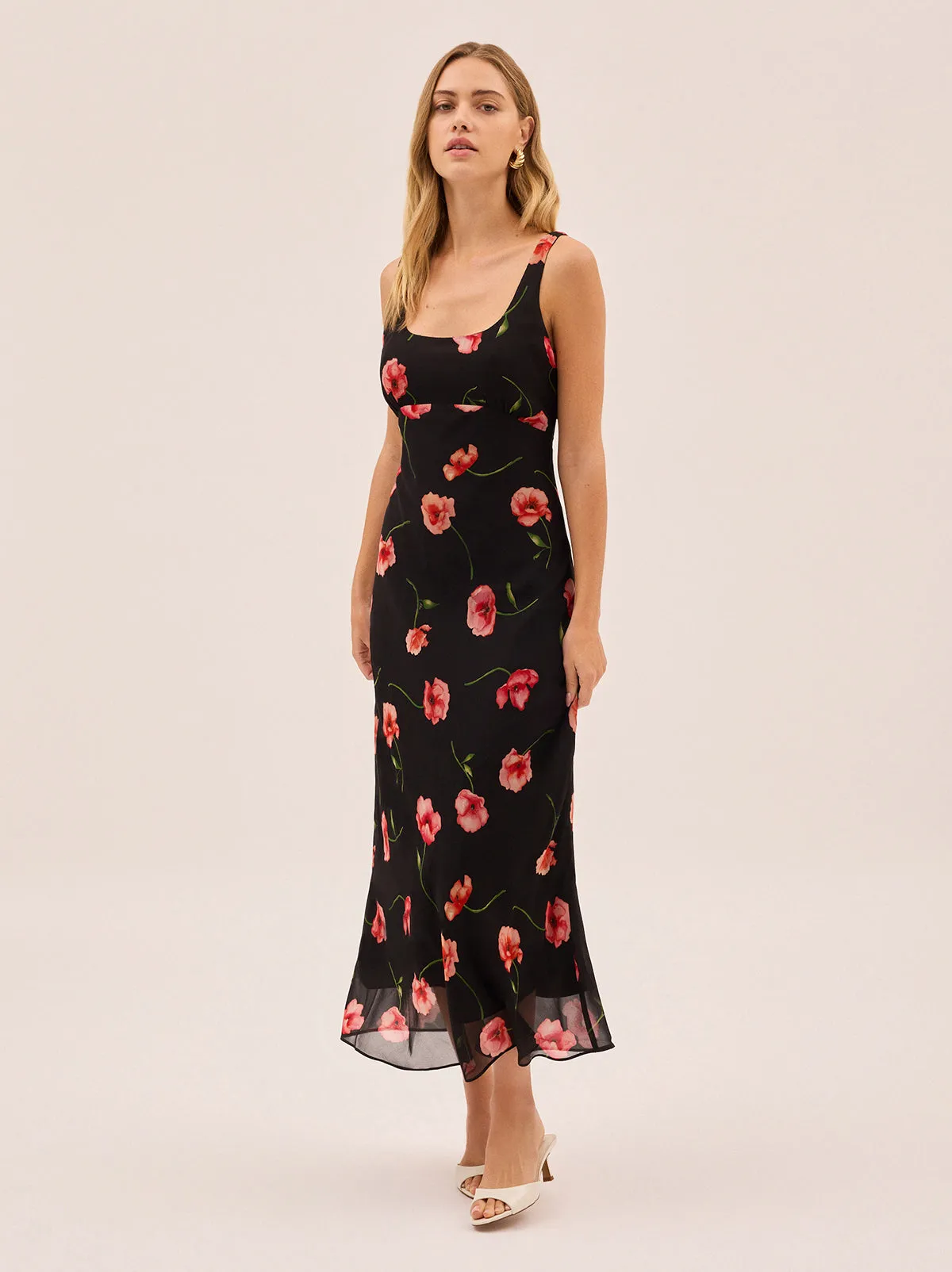 Miranda Black Poppy Print Dress sold by KITRI Studio product image thumbnail 3