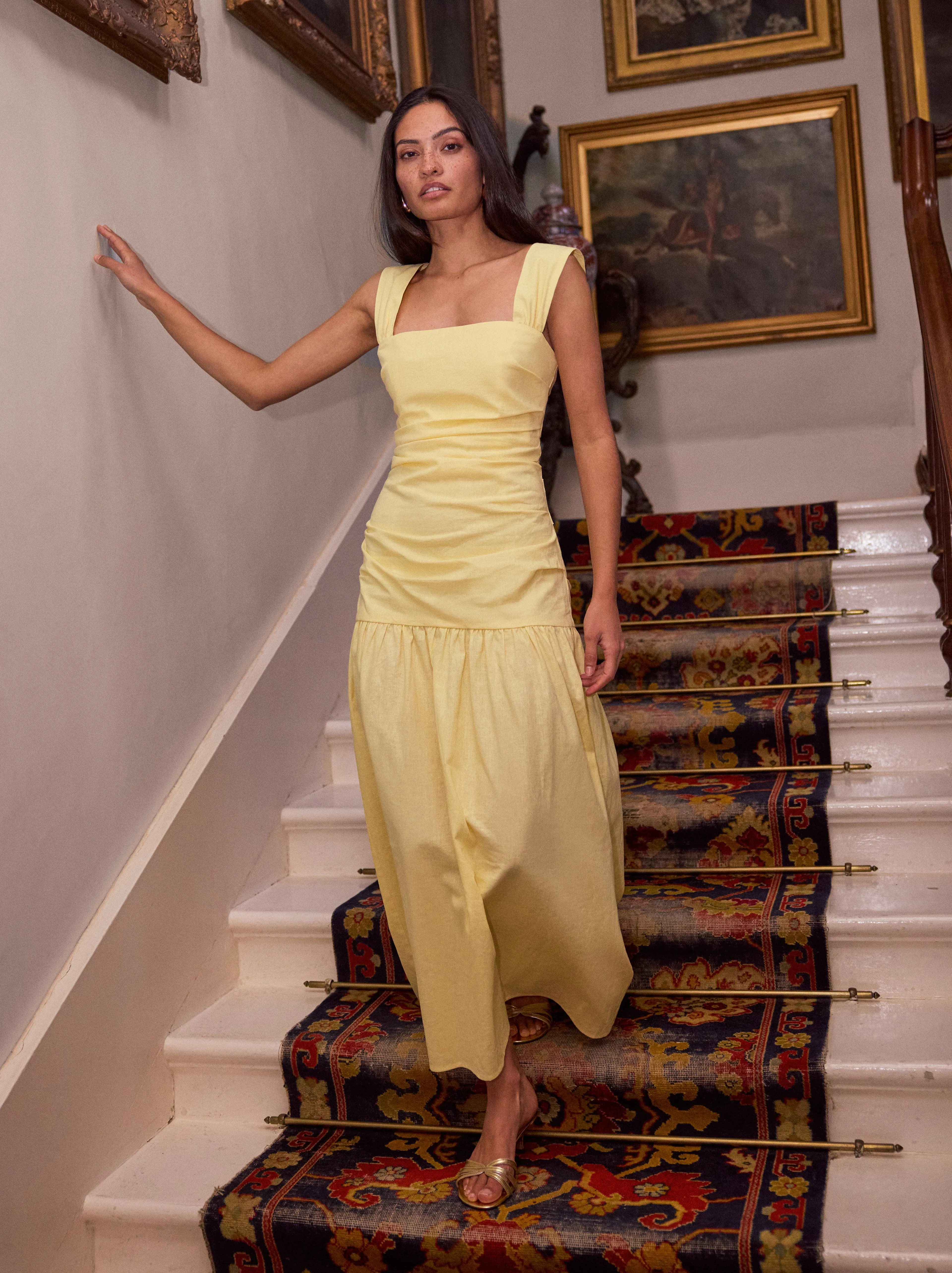 Reese Pastel Yellow Cotton Linen Dress sold by KITRI Studio product image thumbnail 4