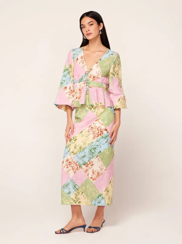 Laurel Patched Toile De Jouy Skirt sold by KITRI Studio