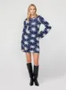 Greta Navy Star Lurex Knit Mini Dress sold by KITRI Studio