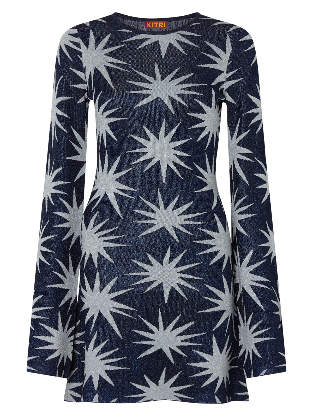 Greta Navy Star Lurex Knit Mini Dress sold by KITRI Studio product image thumbnail 5
