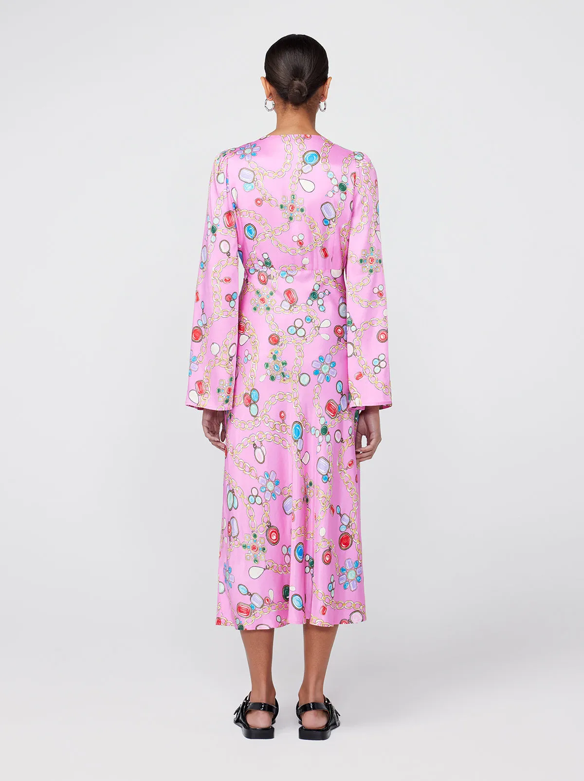 Libby Pink Chain Print Maxi Dress sold by KITRI Studio product image thumbnail 4