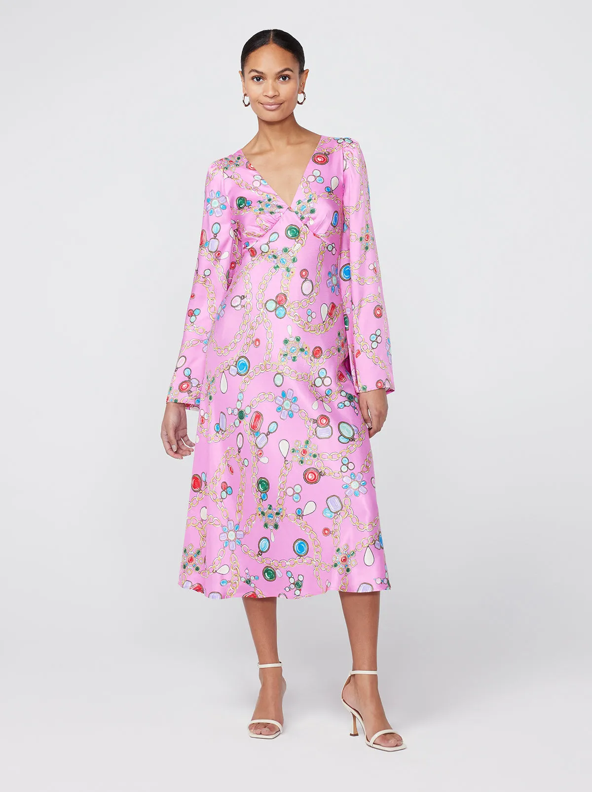 Libby Pink Chain Print Maxi Dress sold by KITRI Studio product image thumbnail 2