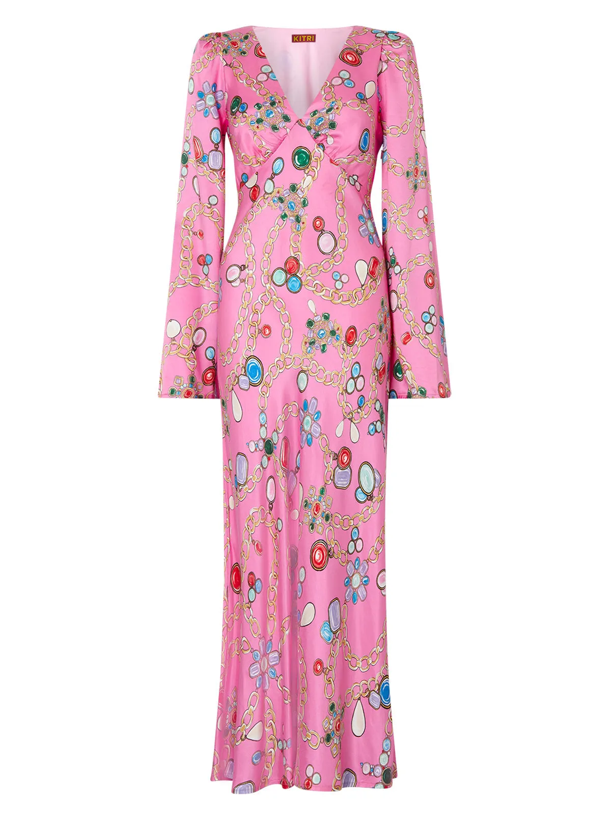 Libby Pink Chain Print Maxi Dress sold by KITRI Studio product image thumbnail 5