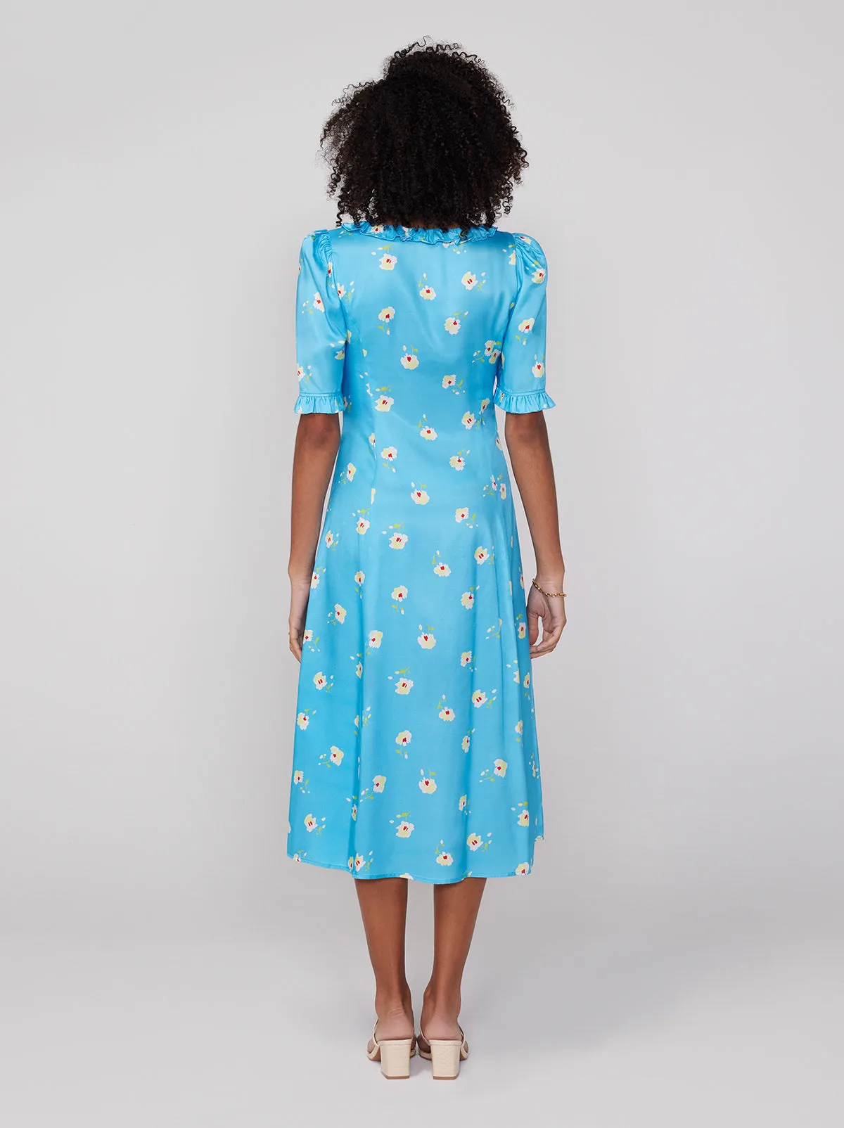 Violette Blue Pansy Print Dress sold by KITRI Studio product image thumbnail 2