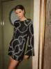 Greta Black Chain Lurex Knit Mini Dress sold by KITRI Studio