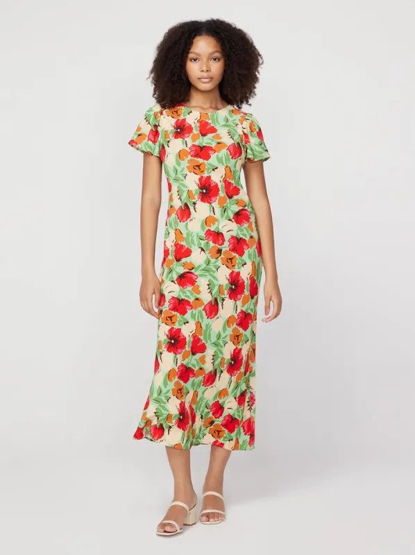 Marie Green Garden Floral Maxi Dress sold by KITRI Studio