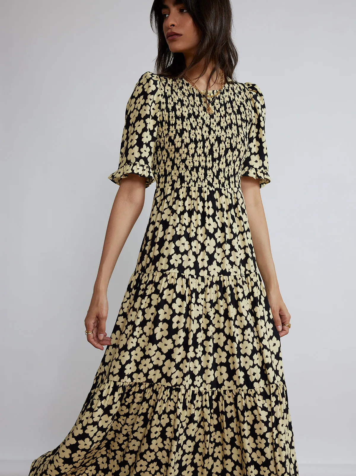 Gracie Blurred Floral Shirred Dress sold by KITRI Studio product image thumbnail 2