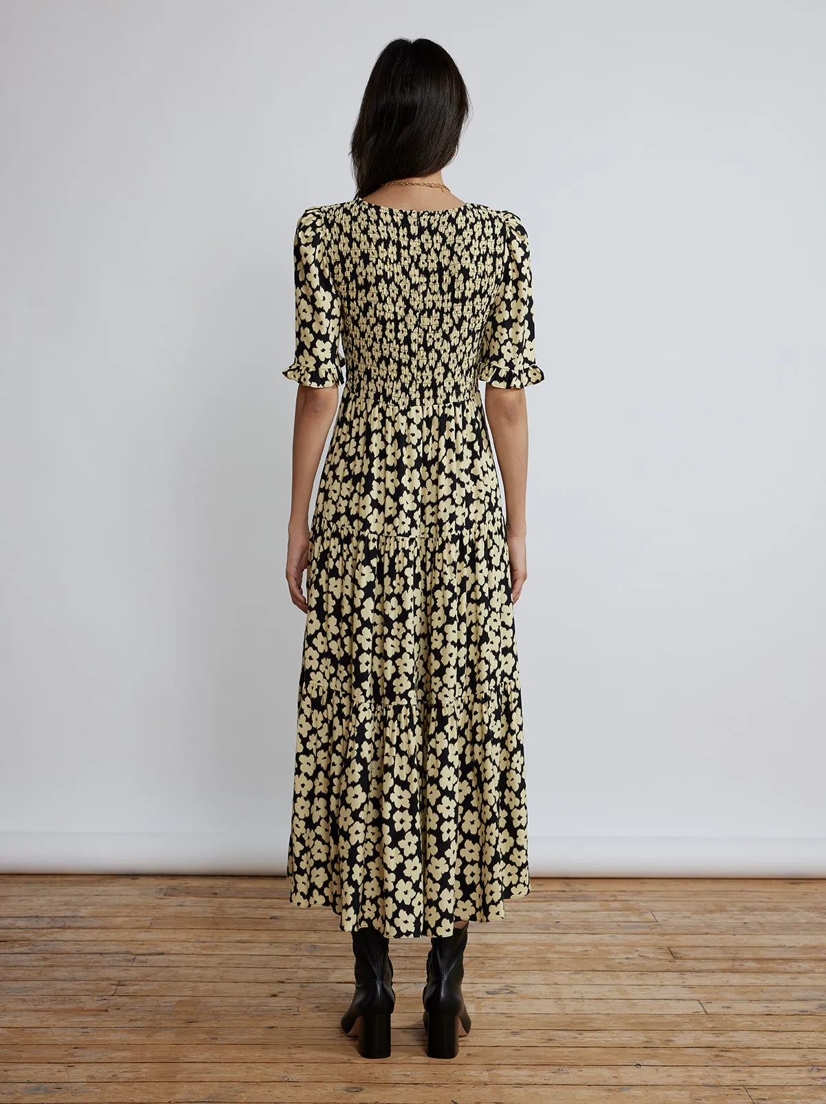Gracie Blurred Floral Shirred Dress sold by KITRI Studio product image thumbnail 4