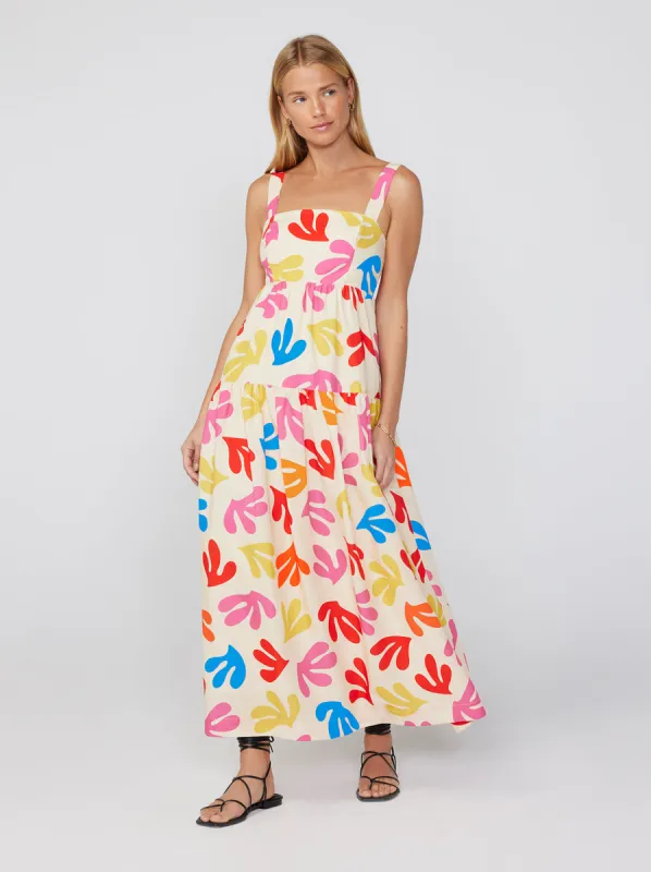 Rae Multi Leaf Print Sun Dress sold by KITRI Studio