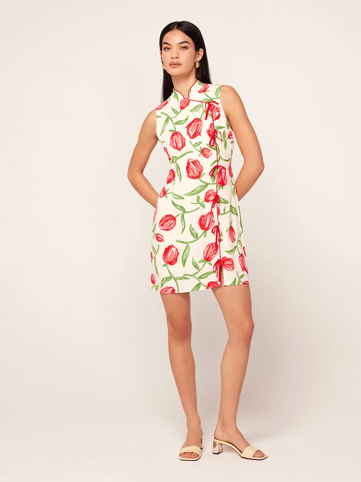 Aubrey Ivory Tulip Print Mini Dress sold by KITRI Studio product image thumbnail 2